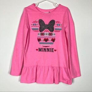 Disney Jumping Beans Girl's Minnie Mouse Christmas Long Sleeve Shirt Size 6x